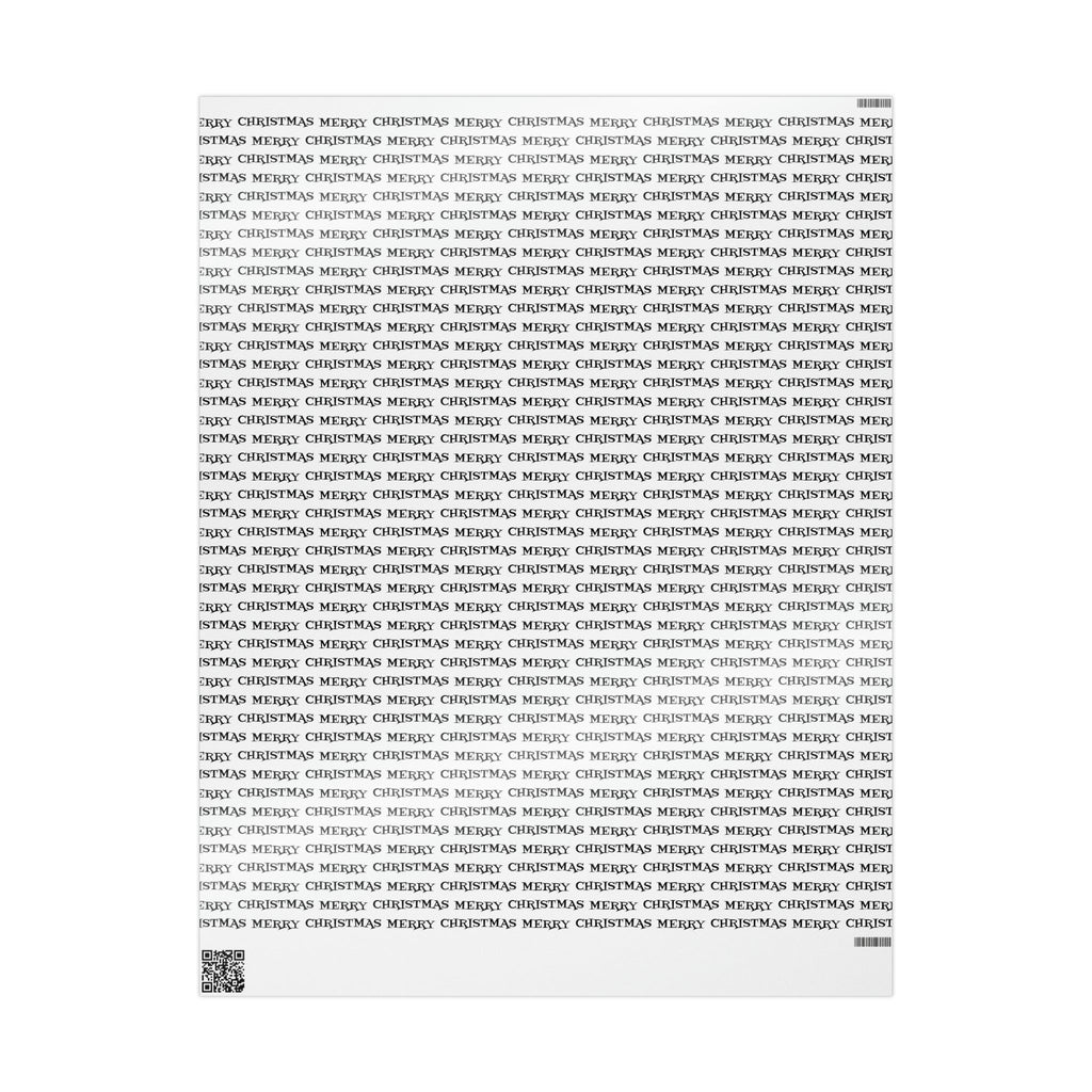 Merry Christmas Black And White Atomic Retro Style Holiday Gift Wrap Paper - Glossy Or Matte