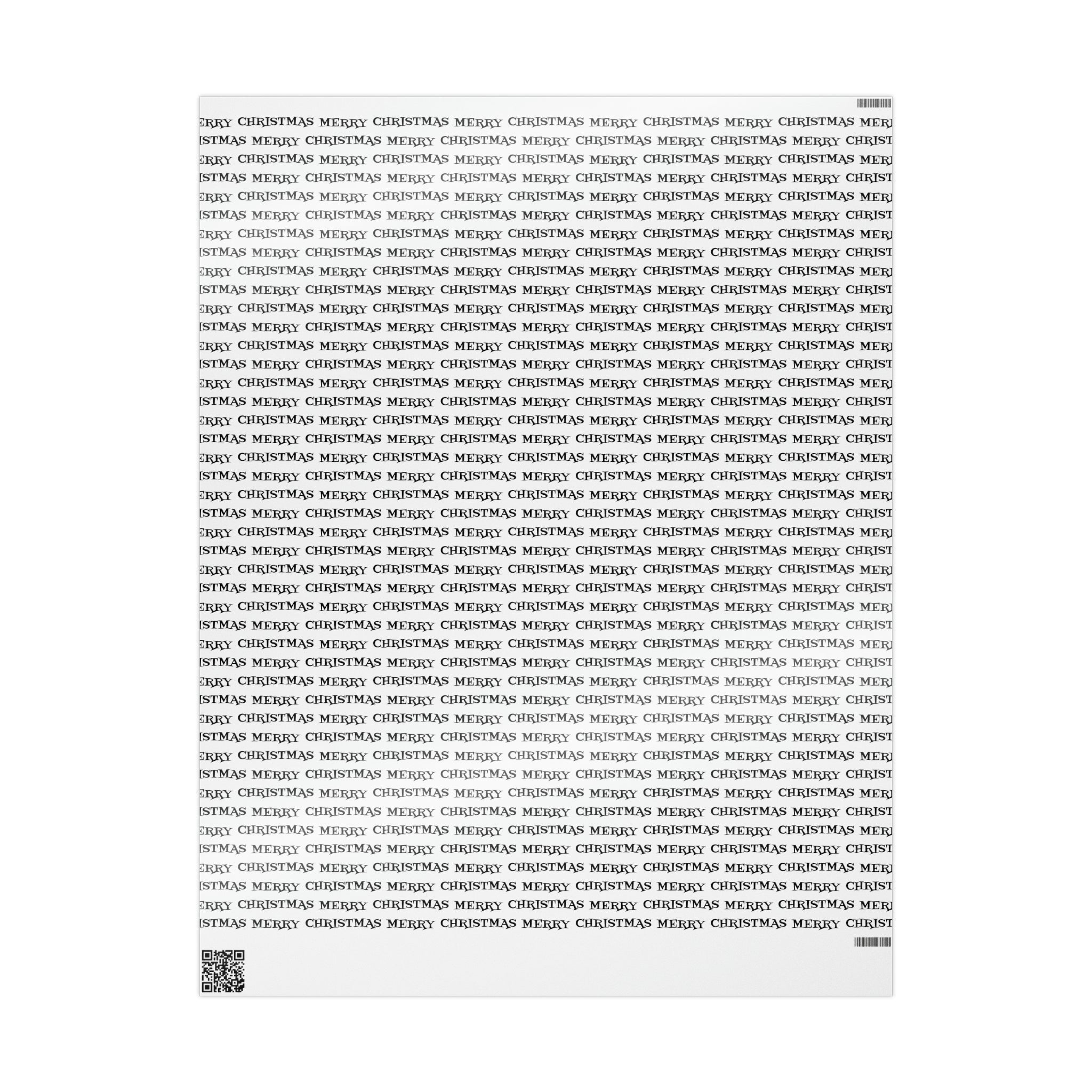 Merry Christmas Black And White Atomic Retro Style Holiday Gift Wrap Paper - Glossy Or Matte