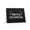 Merry Christmas Starburst Atomic Mid Century Retro Christmas Style Black And White Matte Greeting Cards (8, 16, and 24 pcs)