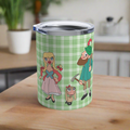 Sound Of Music Stainless Steel Tumbler 10oz Lonely Goatherd Girl In Pale Pink Coat Goat Baby Green Plaid Cup Unique Cute Gift For Friend