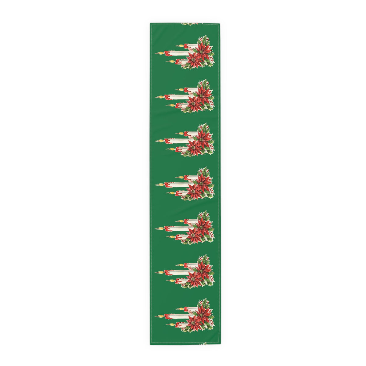 Christmas Candles Retro Christmas Print Home Decor Cotton Poly Table Runner