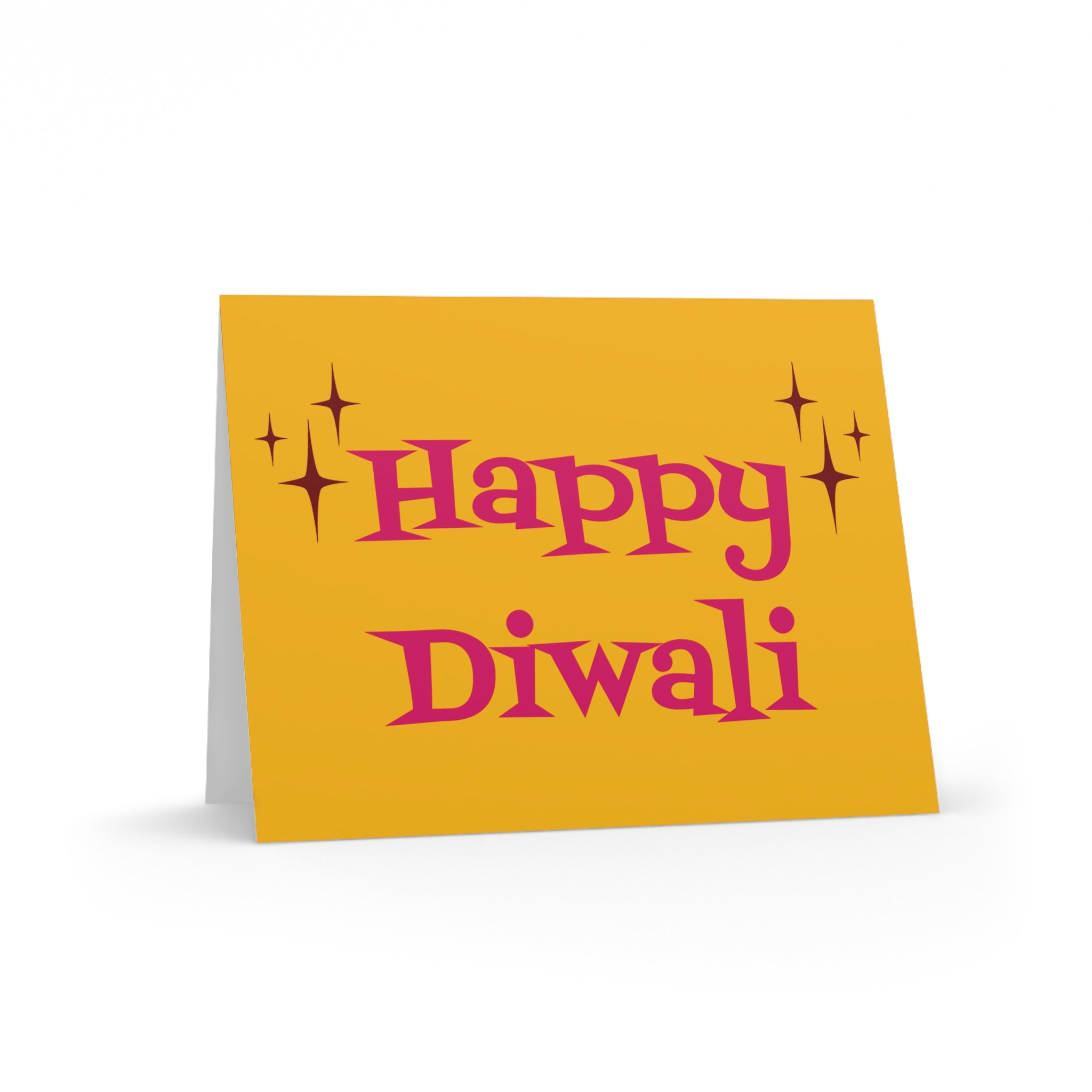 Happy Diwali Starburst Atomic Mid Century Retro Style Holiday Matte Greeting Cards (8, 16, and 24 pcs)
