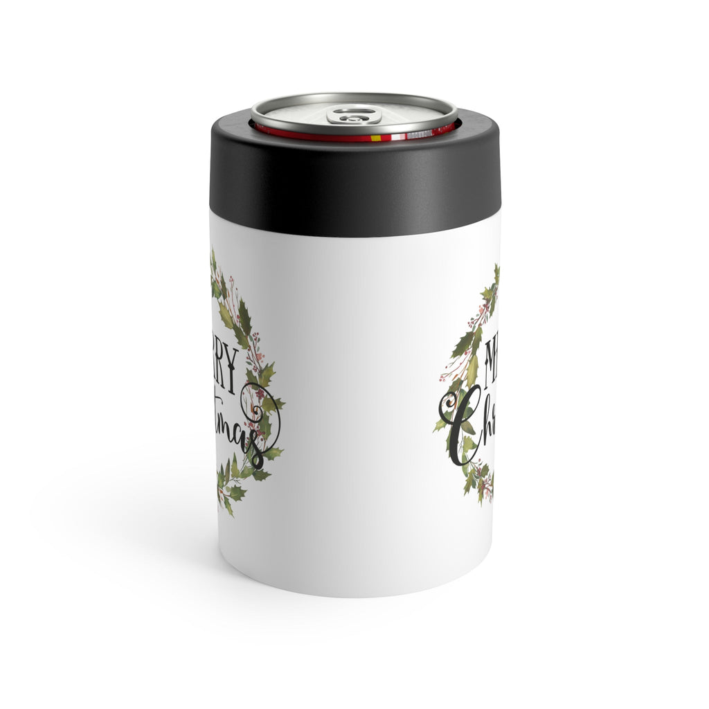 Merry Christmas Wreath Christmas Print Stainless Steel Can Holder