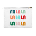 Fa La La La Retro Style Christmas Print Polyester Accessory Pouch Travel Bag