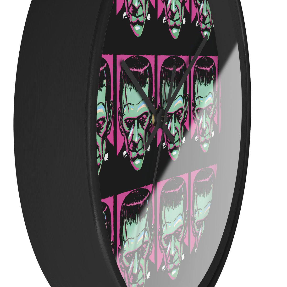Frankenstein Monster Black Wall Clock