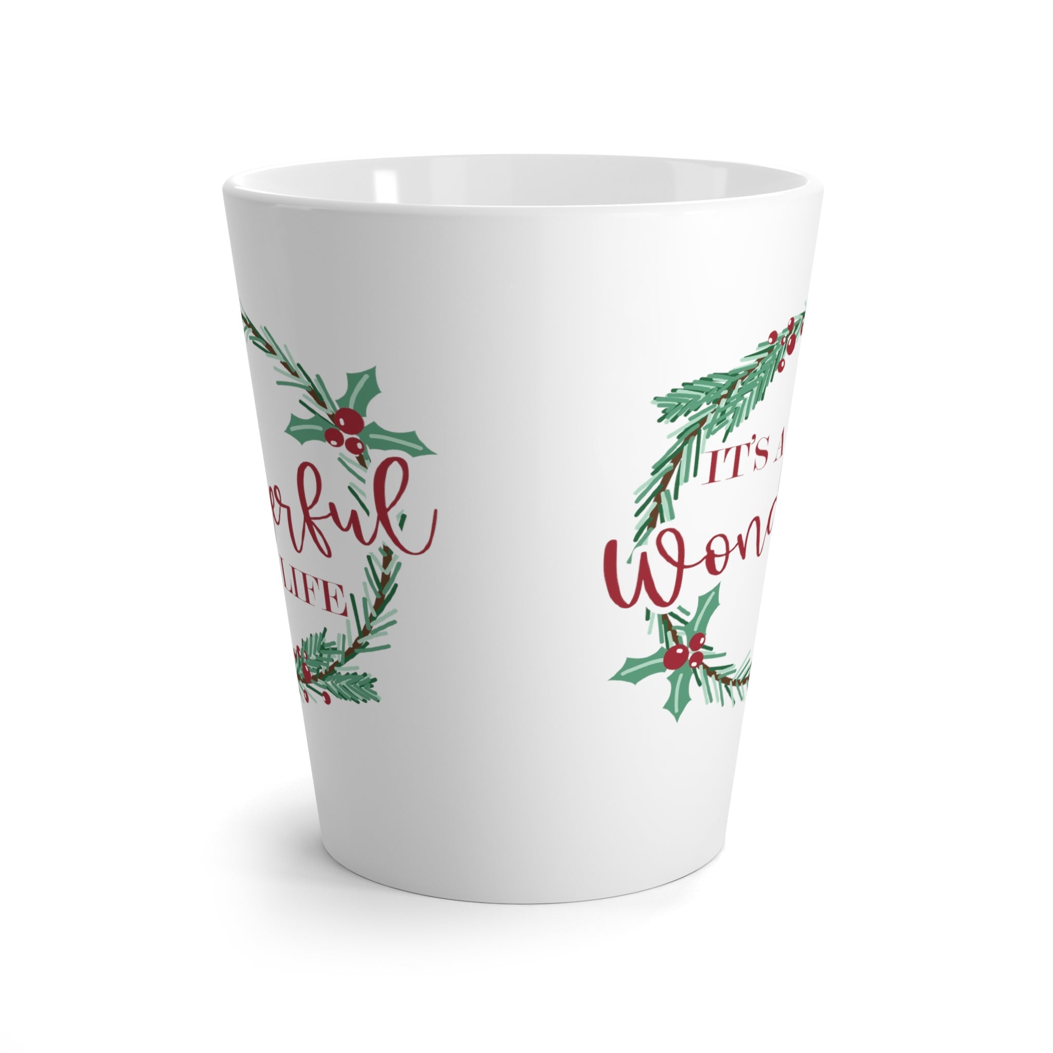 It's A Wonderful Life Wreath Christmas Latte Mug