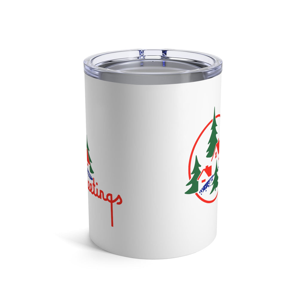 Greetings Mid Century Retro Christmas Print Stainless Steel Tumbler 10oz