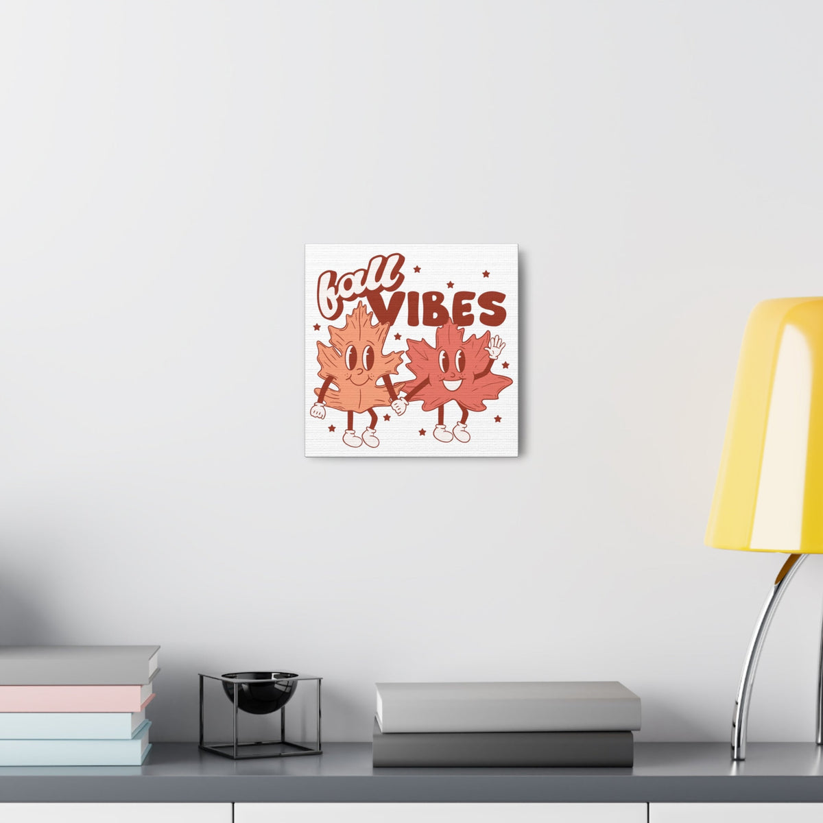 Fall Vibes Leaf Friends Retro Style Fall Autumn Canvas Gallery Wrap
