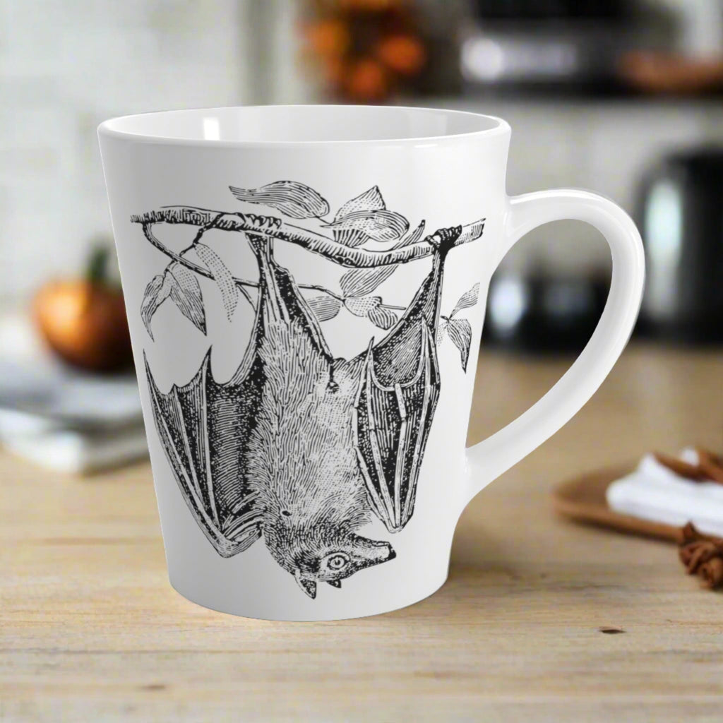 Retro Bat Halloween Print Latte Coffee Mug