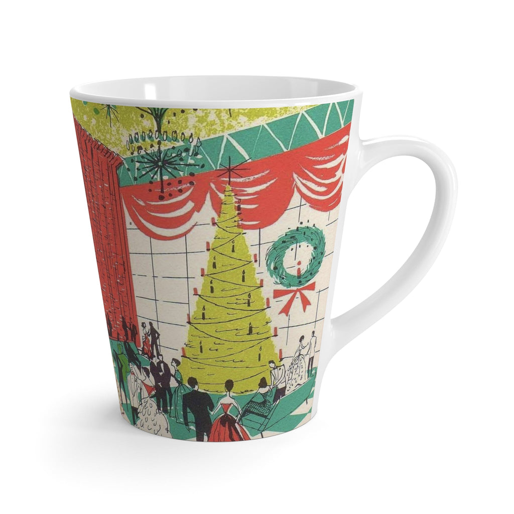 Christmas Party Mid Century Christmas Print Latte Coffee Mug
