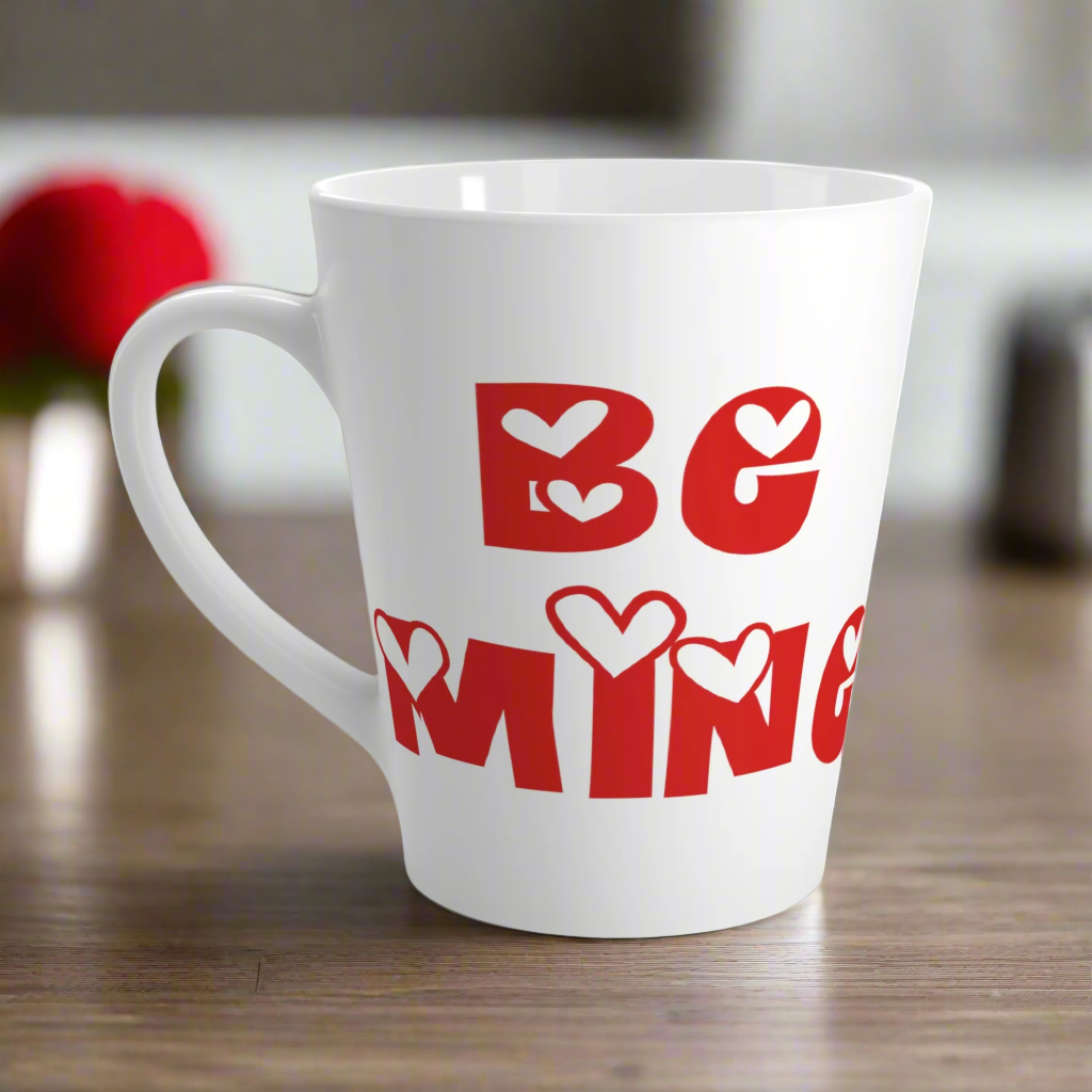 Be Mine Red Hearts Valentine's Day Latte Coffee Mug