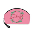 It's A Wonderful Life Christmas Wreath Pink Makeup Bag
