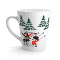 Christmas Skiing Couple Trees Winter Mid Century Retro Christmas Print Latte Coffee Mug