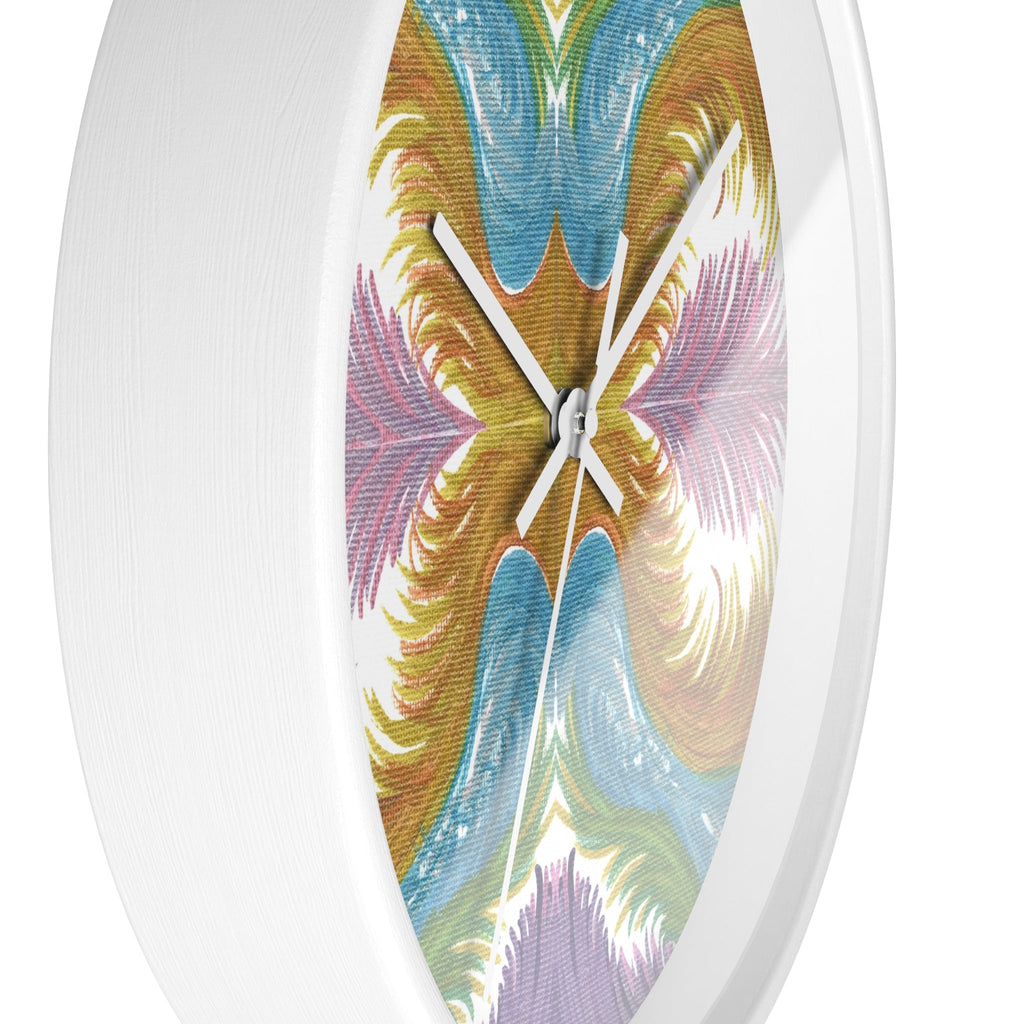 Lyran Feathers Caden Caraco White Wooden Silent Wall Clock