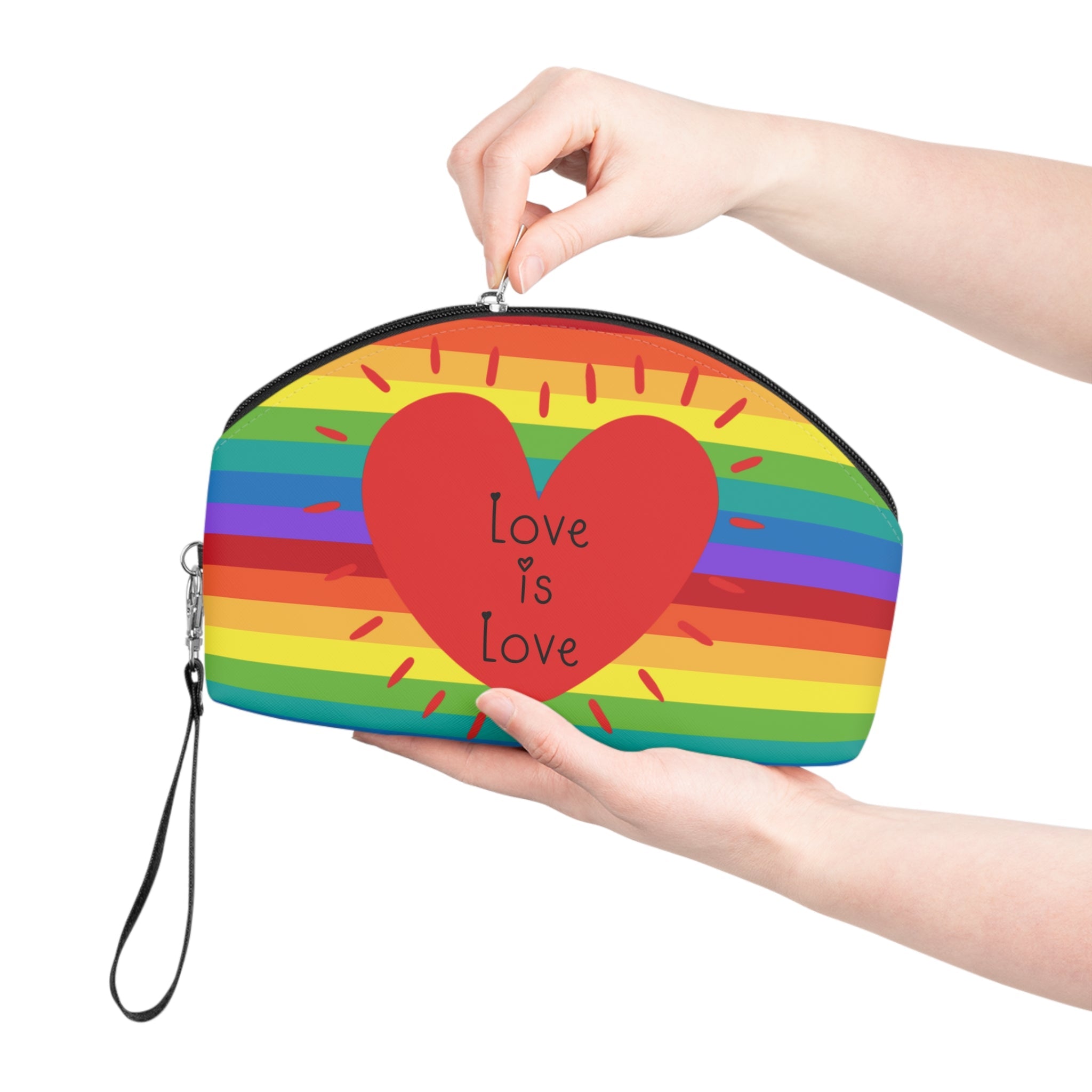 Love is Love Rainbow Travel Cosmetic Makeup Bag