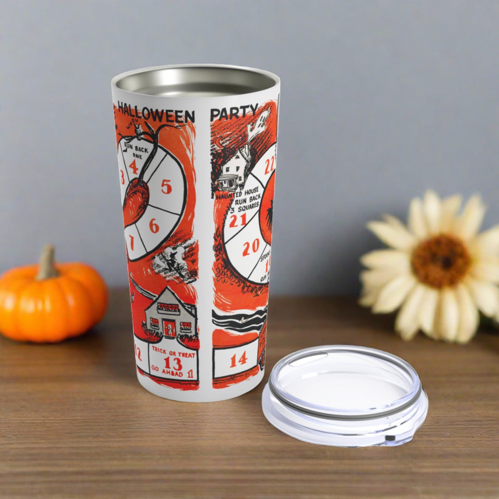 Halloween Party Board Game Retro Halloween Print Stainless Steel Tumbler 20oz
