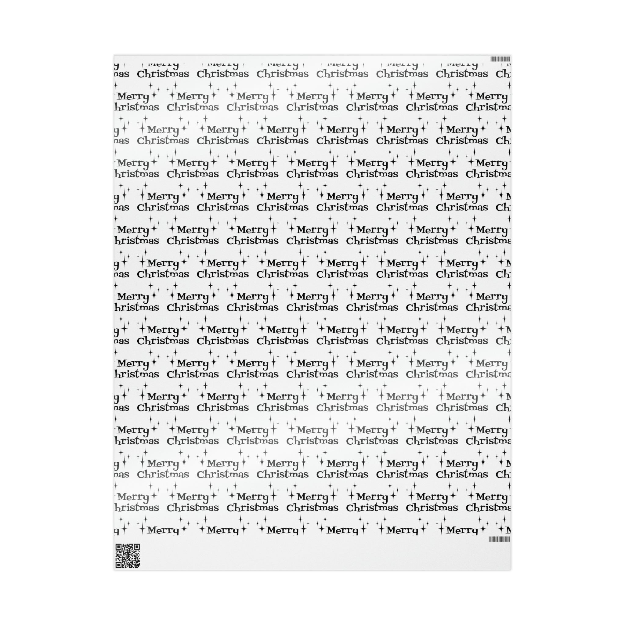 Merry Christmas Starburst Black And White Atomic Mid Century Retro Christmas Style Holiday Gift Wrap Paper - Glossy Or Matte