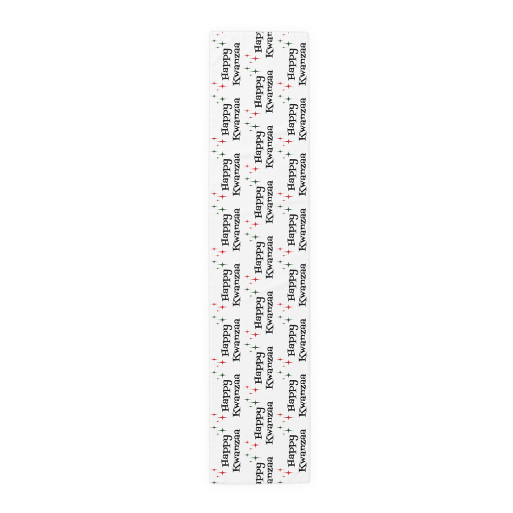 Happy Kwanzaa Atomic Mid Century Retro Style Kwanzaa Holiday Party Decor Cotton Poly Table Runner