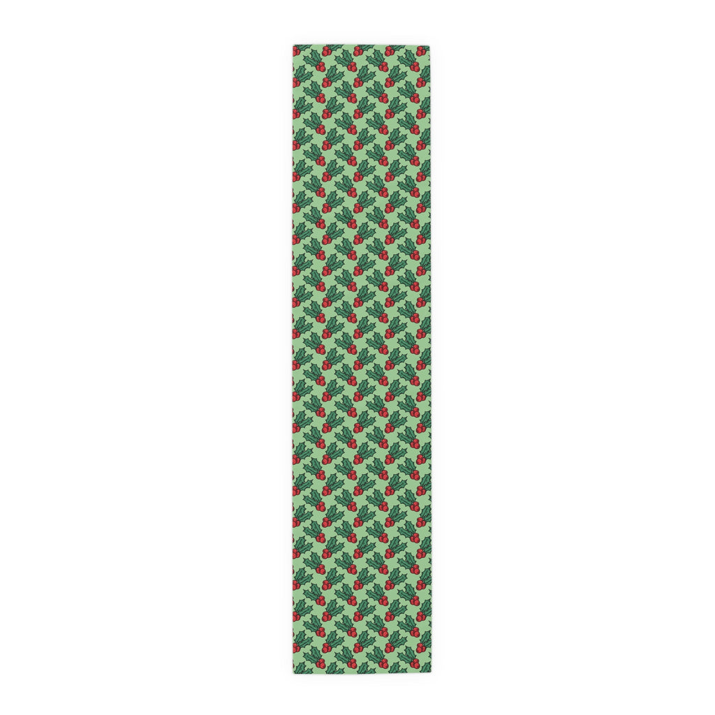 Cute Christmas Holly Christmas Print Home Decor Cotton Poly Table Runner