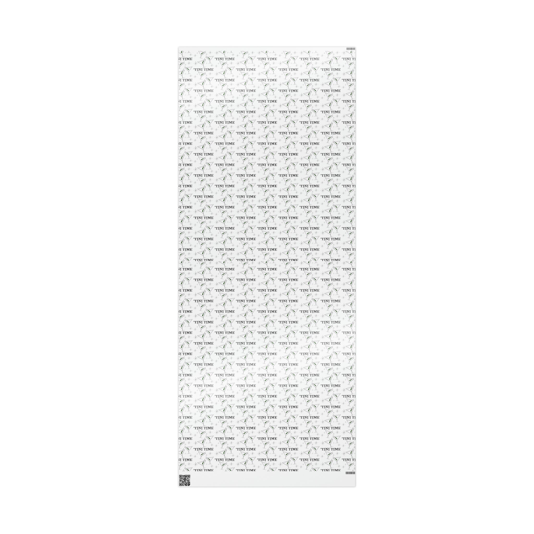 Tini Time Martini Cocktails Happy Hour Atomic Mid Century Retro Style Holiday Gift Wrap Paper - Glossy Or Matte