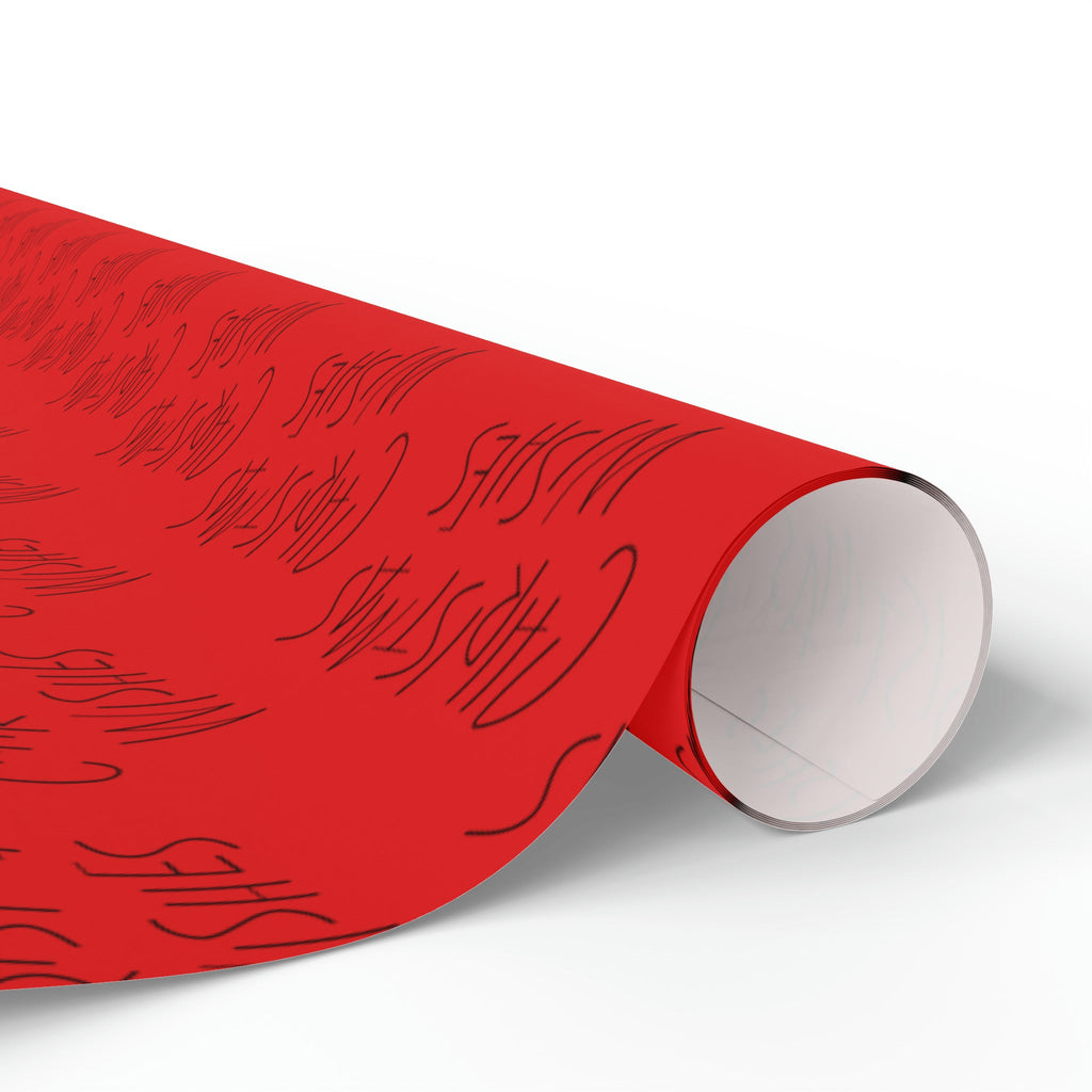 Christmas Wishes Red Mid Century Retro Christmas Print Holiday Gift Wrap Paper - Glossy Or Matte