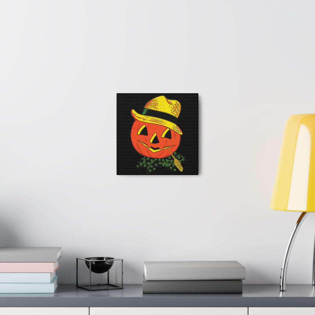 Halloween Scarecrow Retro Halloween Decor Print Canvas Gallery Wrap