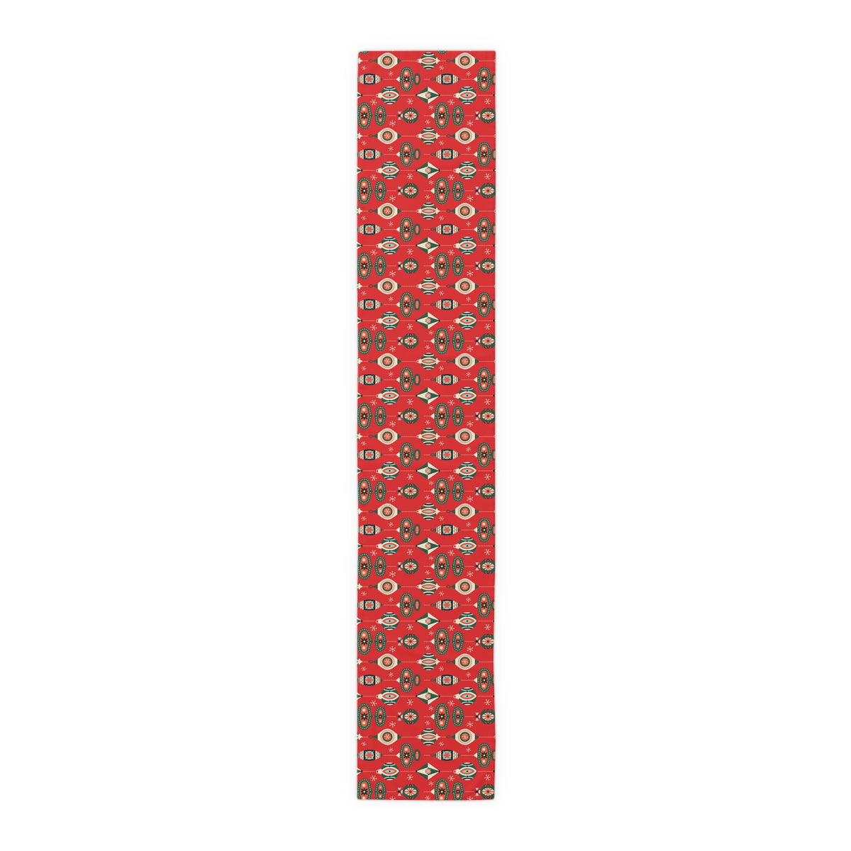 Atomic Christmas Ornaments Mid Century Retro Style Christmas Table Runner
