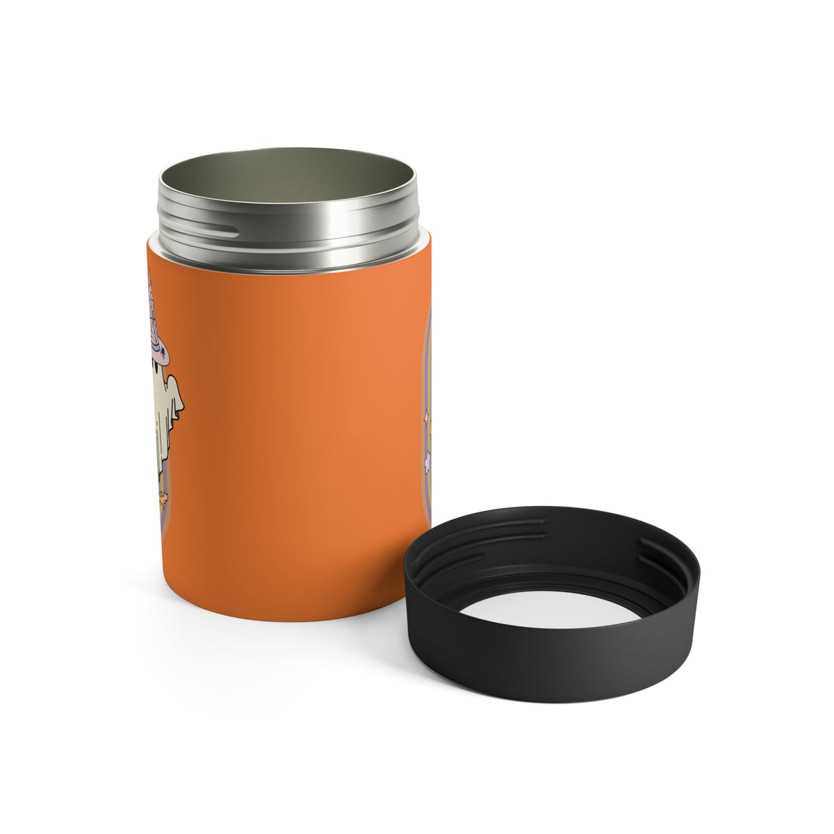 Halloween Ghost Boho Rainbow Orange Halloween Stainless Steel Can Holder