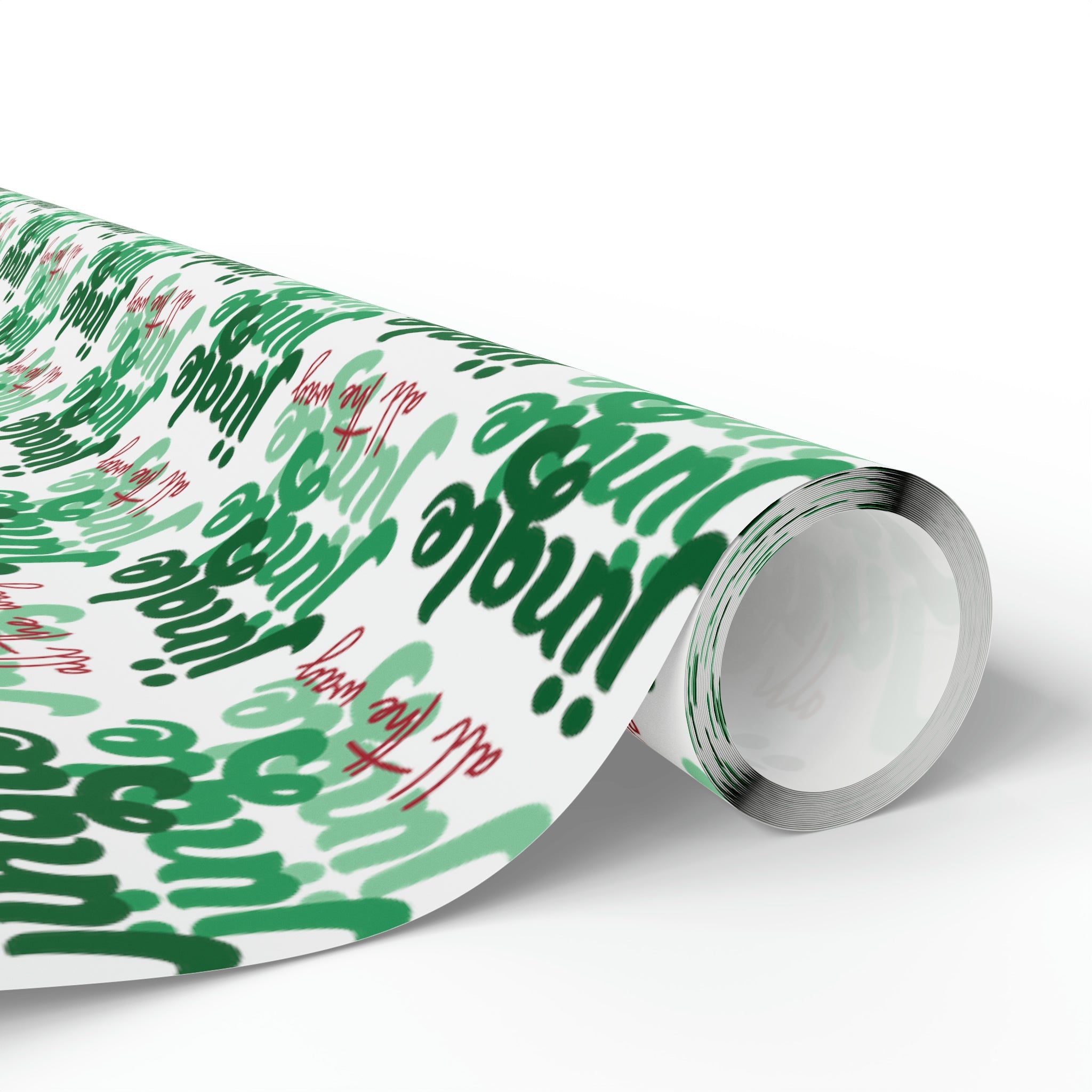 Jingle Jingle Jingle All The Way Retro Style Christmas Print Holiday Gift Wrap Paper - Glossy Or Matte