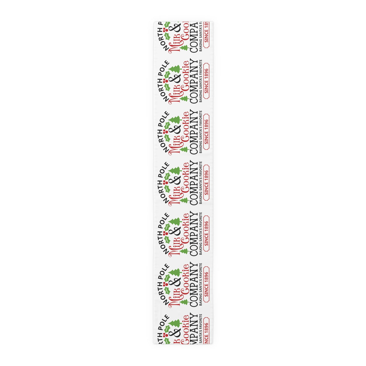 North Pole Milk And Cookie Company Christmas Print Home Decor Cotton Poly Table Runner
