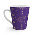 Celestial Gold Sun Stars Purple Latte Mug