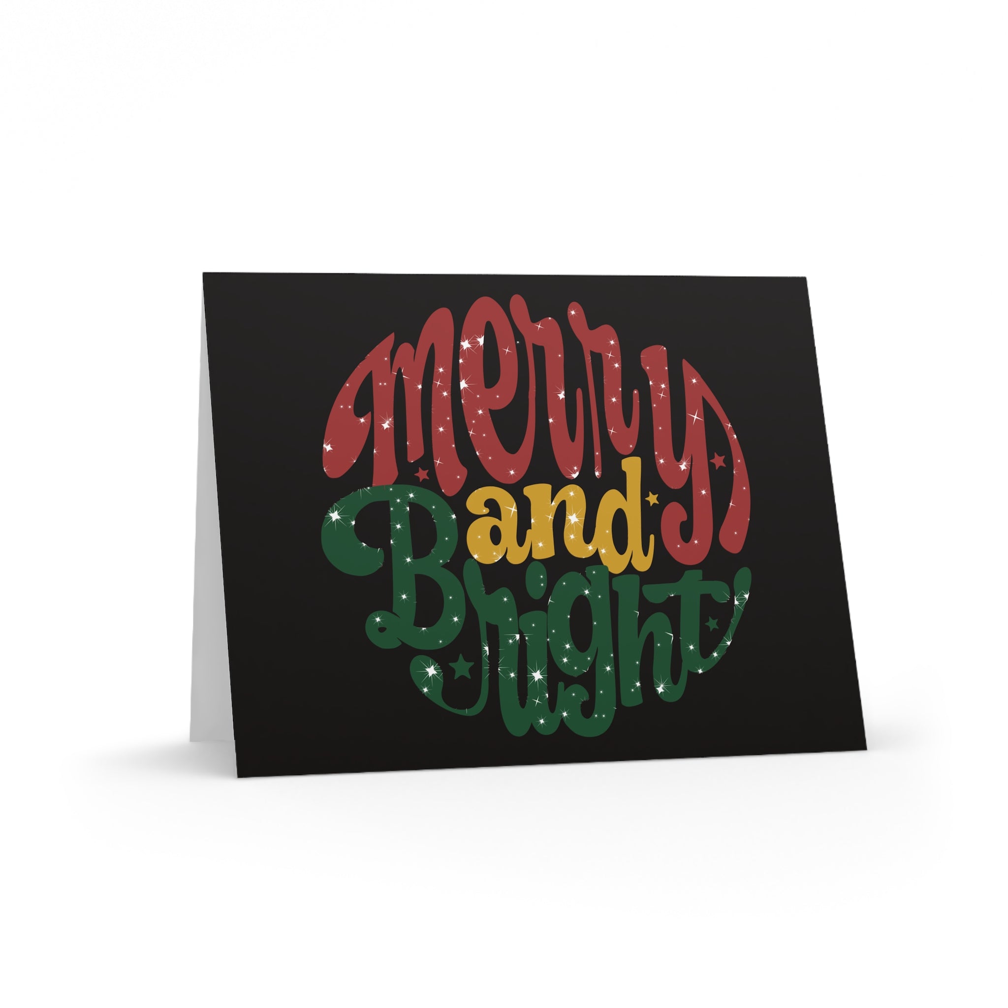 Merry And Bright Christmas Matte Greeting Cards (8, 16, and 24 pcs)