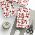 Holly Jolly Season Retro Style Christmas Print Holiday Gift Wrap Paper - Glossy Or Matte