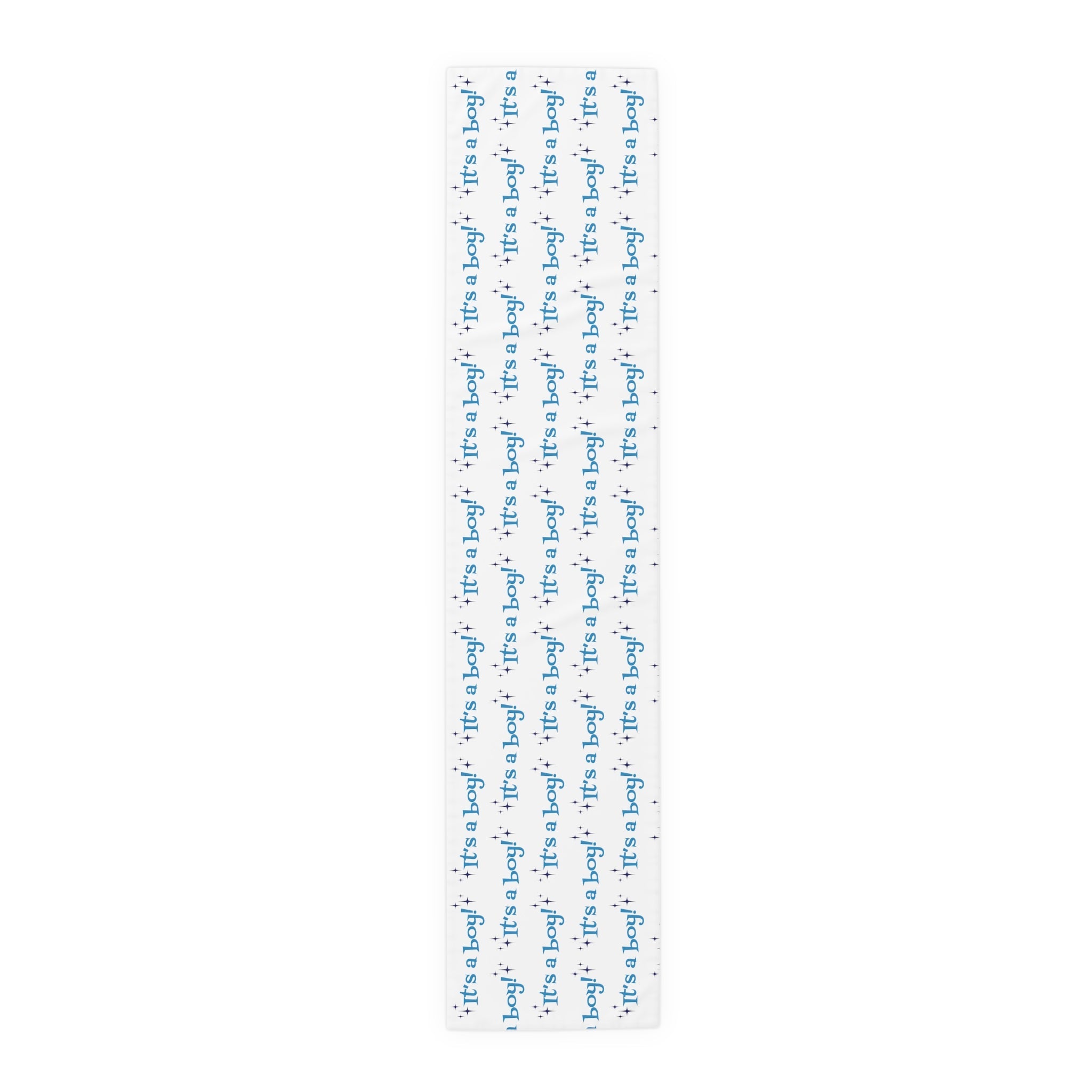 It's A Boy Starburst Atomic Mid Century Retro Style Baby Shower Table Runner - Cotton Or Polyester
