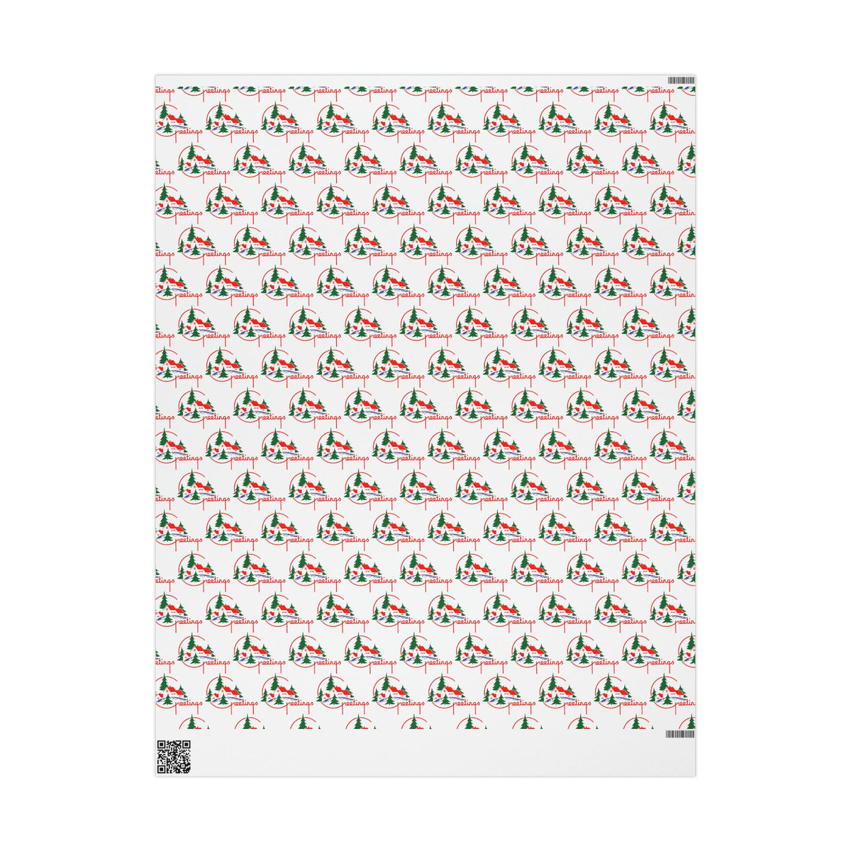 Christmas Greetings Mid Century Retro Christmas Print Holiday Gift Wrap Paper - Glossy Or Matte