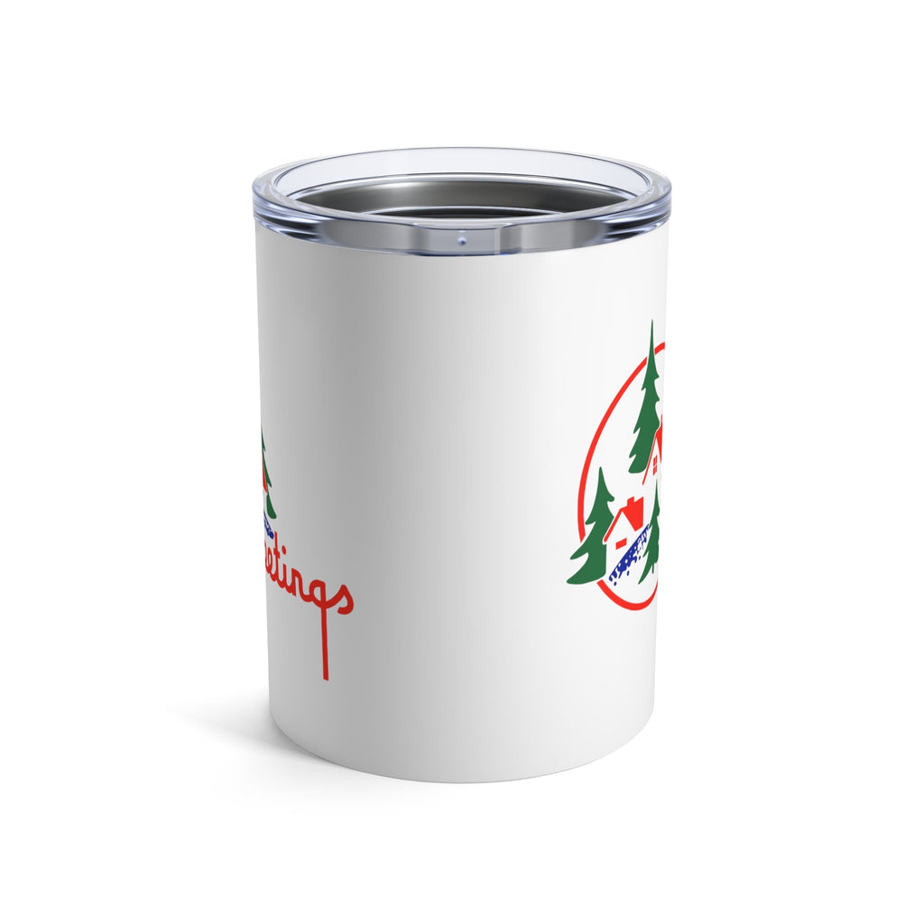 Greetings Mid Century Retro Christmas Print Stainless Steel Tumbler 10oz