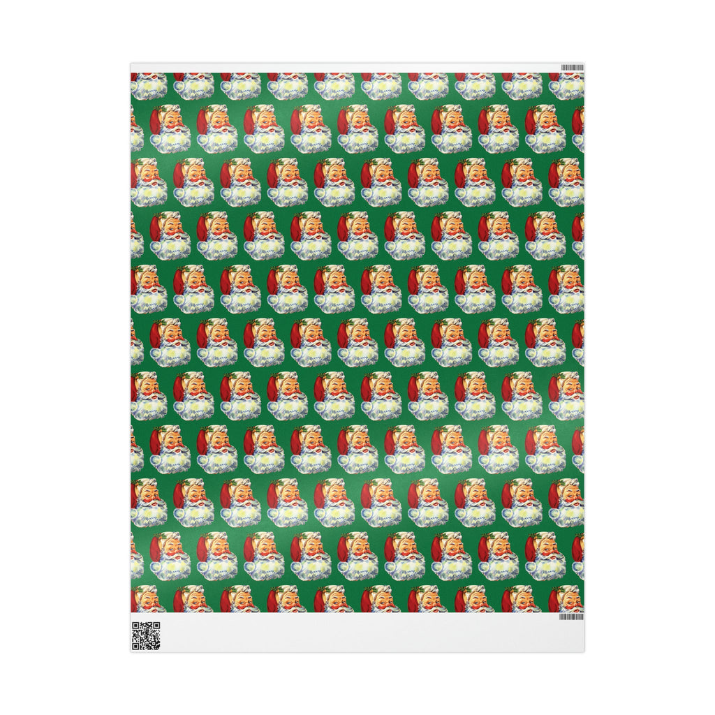 Merry Christmas Santa Retro Christmas Print Holiday Gift Wrap Paper - Glossy Or Matte