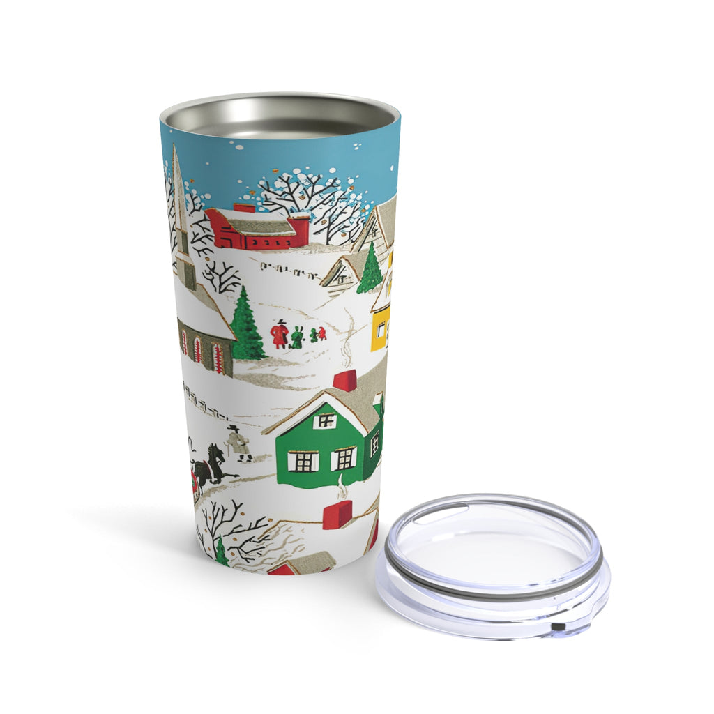 Cozy Christmas Town Retro Christmas Print Stainless Steel Tumbler 20oz