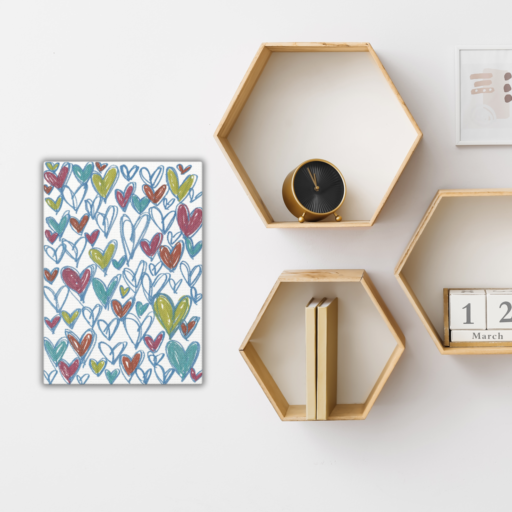 Blue Hearts Caden Caraco Canvas Gallery Wrap