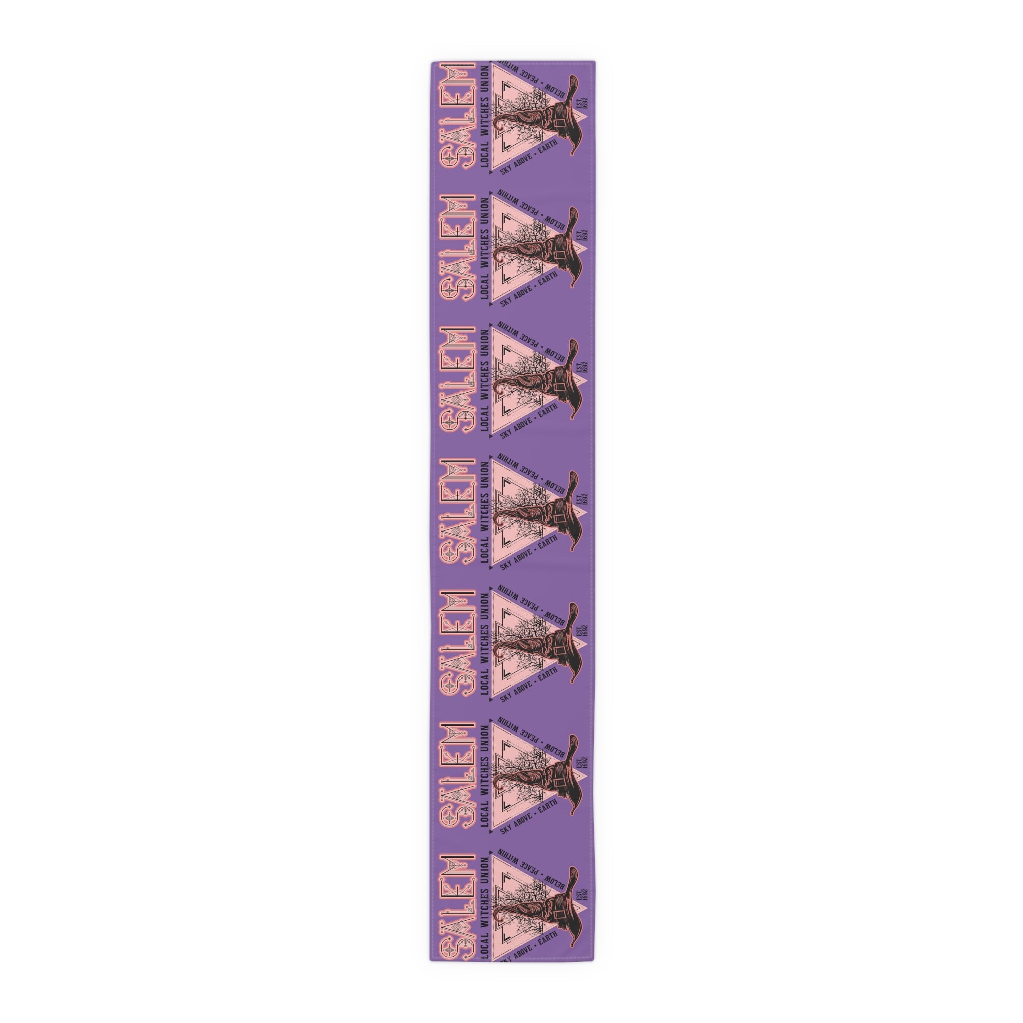 Salem Witches Union Halloween Fall Autumn Decor Purple Cotton Poly Table Runner