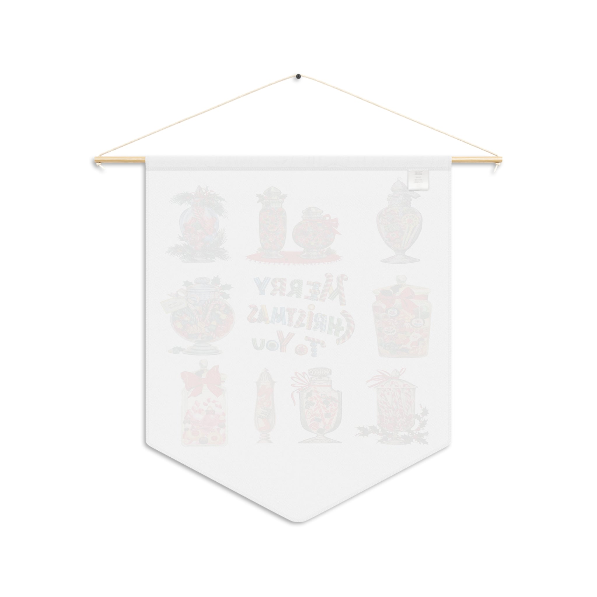 Merry Christmas To You Candy Retro Mid Century Christmas Print Wall Hanging Banner Flag