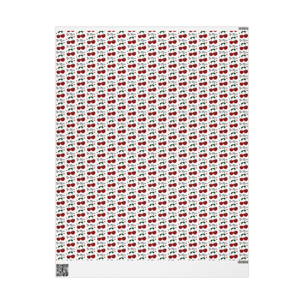 Retro Cherries Be Mine Gift Wrap - Romantic and Stylish Wrapping Paper
