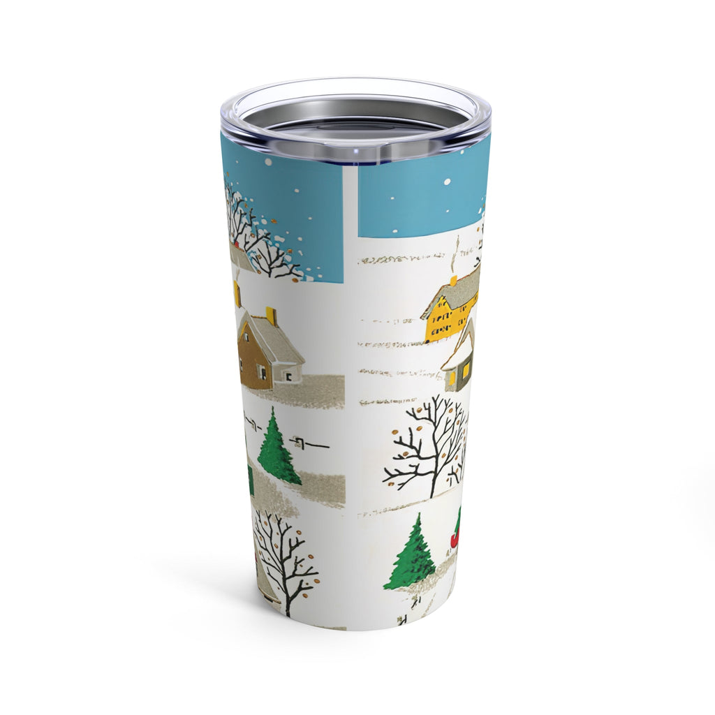Cozy Christmas Town Retro Christmas Print Stainless Steel Tumbler 20oz