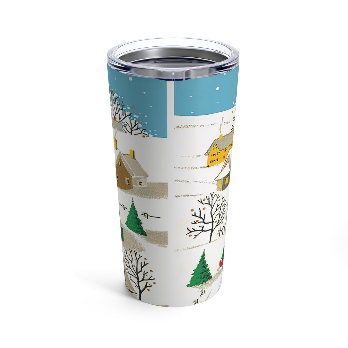 Cozy Christmas Town Retro Christmas Print Stainless Steel Tumbler 20oz