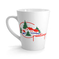 Greetings Retro Christmas Print Latte Coffee Mug