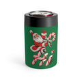 Hi Santa On Candy Cane Mid Century Retro Christmas Print Stainless Steel Can Holder