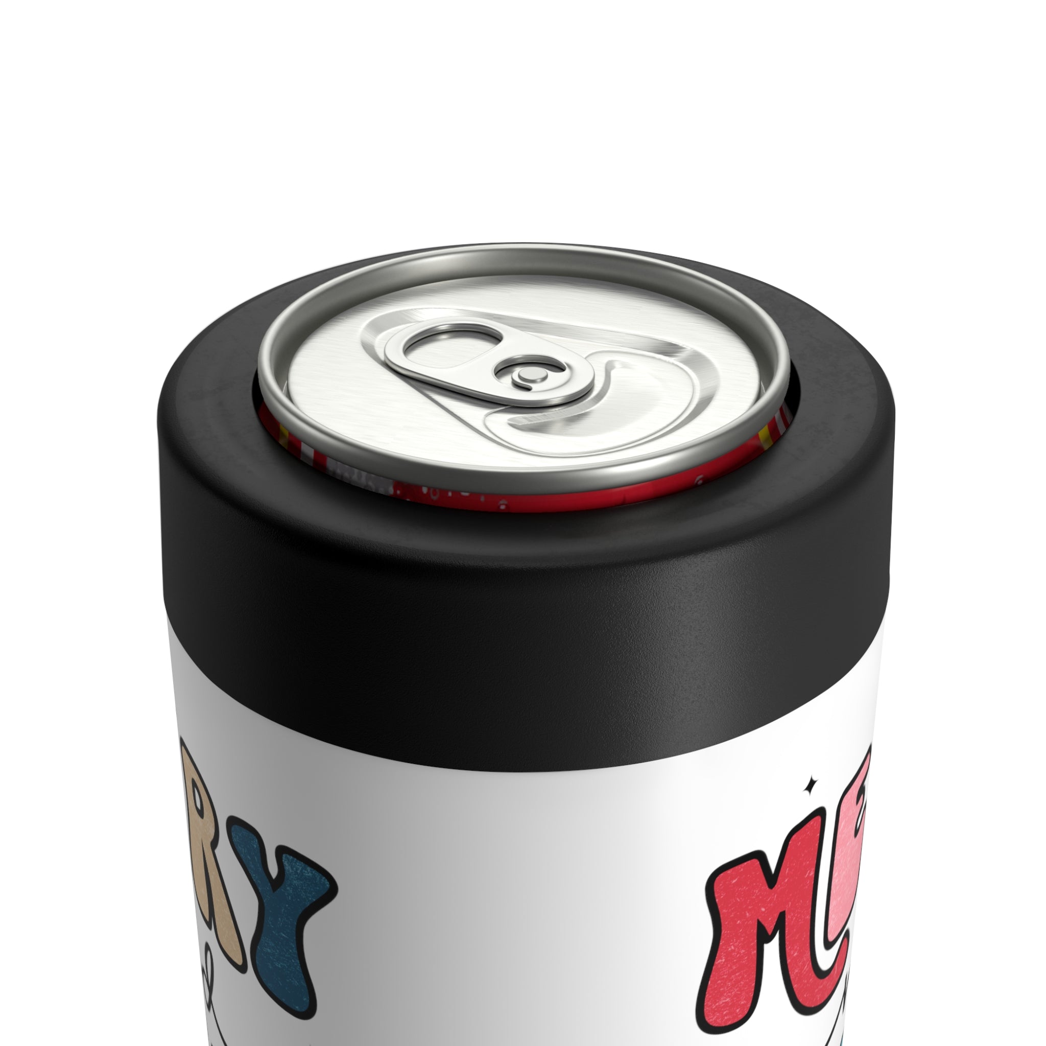 Merry And Bright Christmas Stainless Steel Can Holder