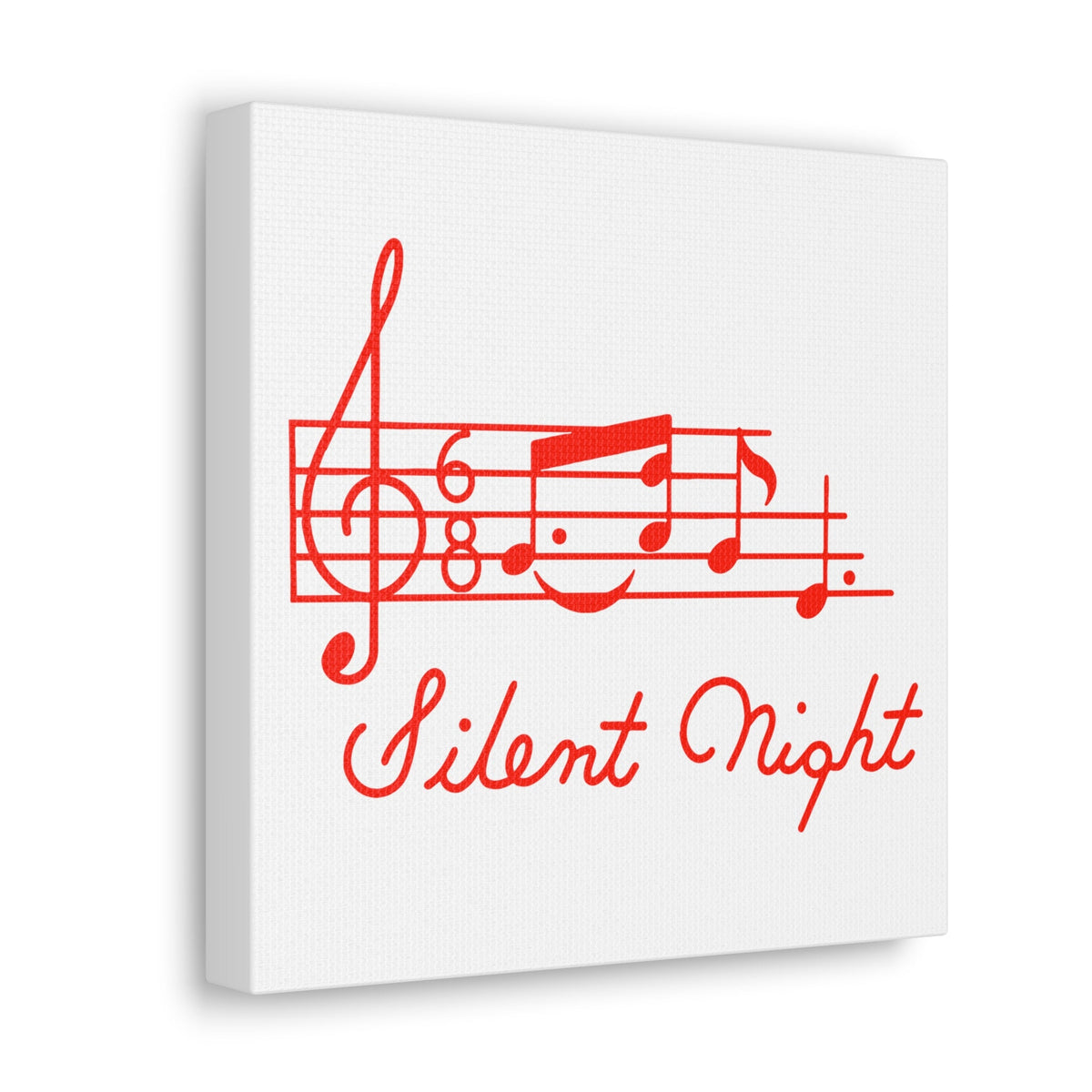 Silent Night Music 50s Mid Century Retro Christmas Print Canvas Gallery Wrap