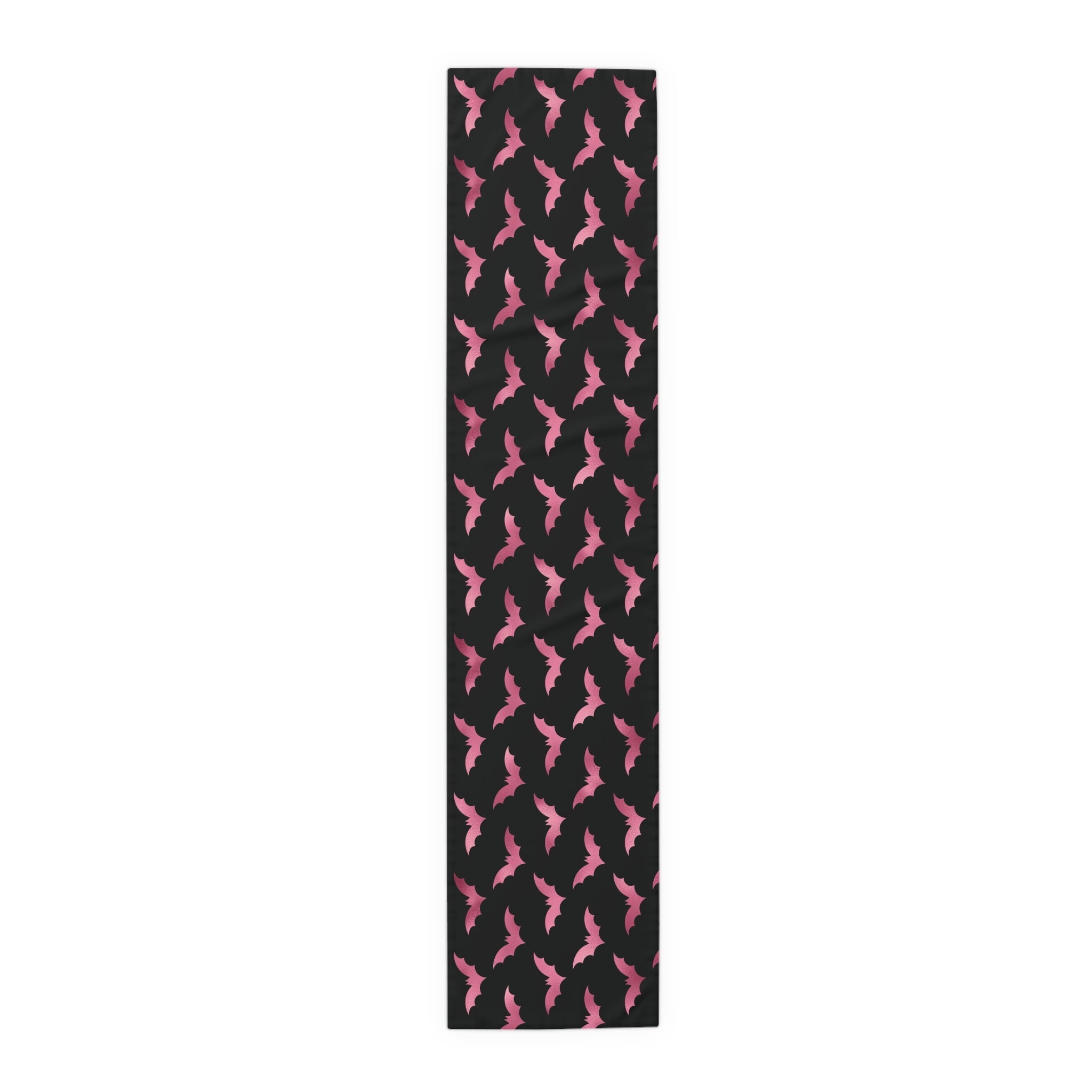 Pink Bats Halloween Decor Cotton Poly Table Runner