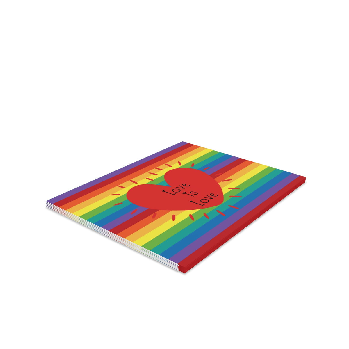 Love Is Love Rainbow Pride Matte Greeting Cards (8, 16, and 24 pcs)